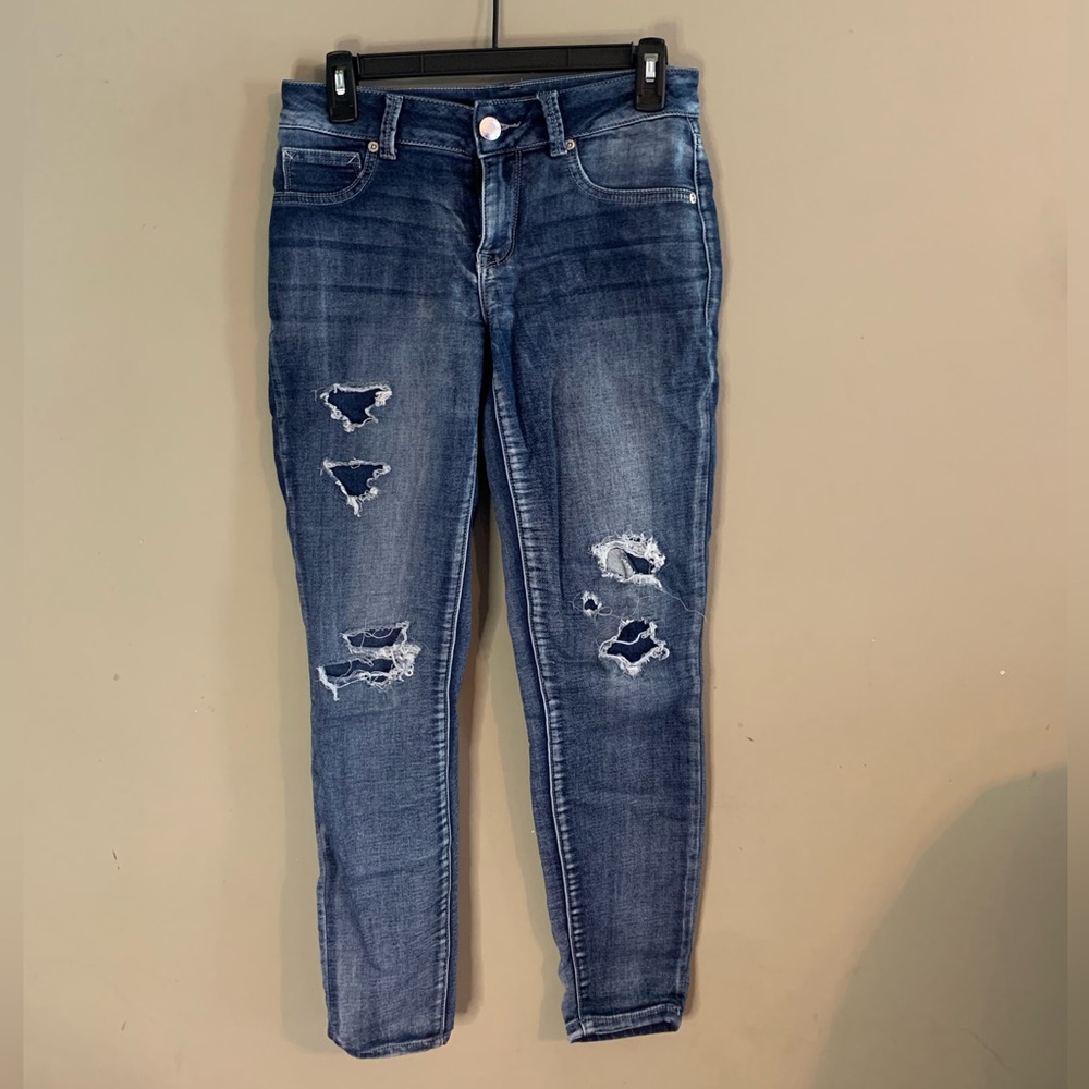 Maurices Blue Skinny Jeans with Tapered Leg